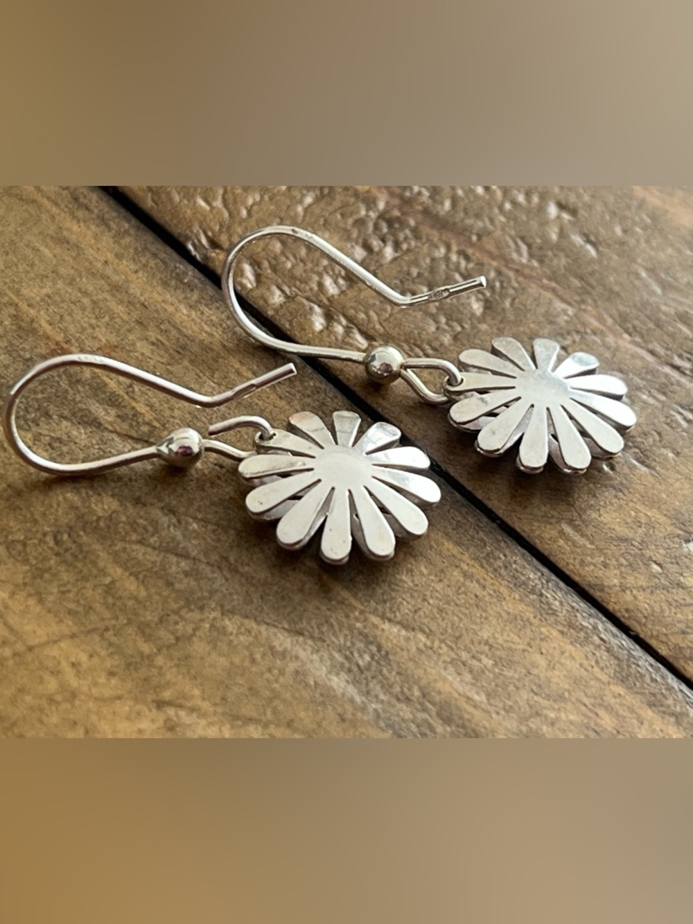 Sterling Silver Boho Cottagecore Daisy Drop Earrings